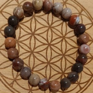 Bracelet agate fossile